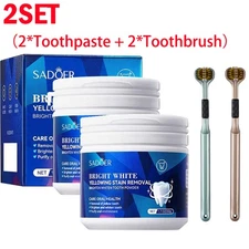 Teeth Whitening Powder Tea Coffee Smoking Stain Remover Tooth Deep Cleaning 50g
