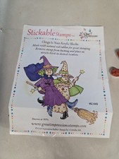 stickable stamps witches on a broom