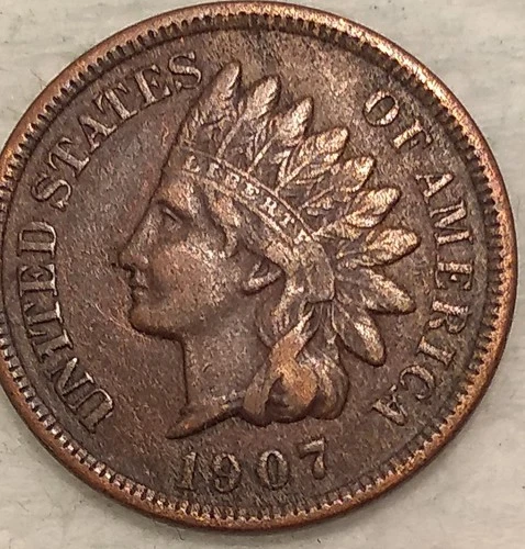 1907 Indian Head Cent Penny 1C - VF - #13719