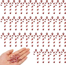 Chunful 100 Pcs Mini Christmas Candy Cane for Crafts Fake Plastic Candy... 