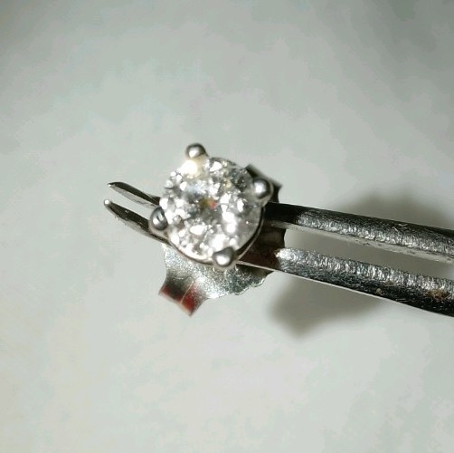 Single Stud Earring PT950 Platinum Setting Brilli… - image 1