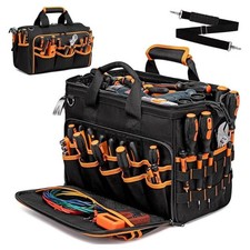 46 Pockets Electrician Tool Bag with Shoulder Strap Toolkit Portable Tool Kit