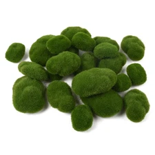 30 PCS Artificial Moss Rocks 3 Sizes Faux Green Moss Balls for Floral Decor