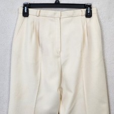 Classic Preppy Richard Evans 100 Pure Wool White Pleated Pants 16 Coastal Vtg