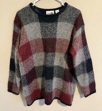 Paul Harris Design Women  s Size Large Black Gray Maroon Mohair Sweater Vintage