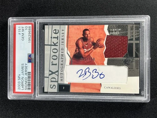 2003 Upper Deck SPx LeBron James #151 Signe Jersey Patch Auto RC RPA /750 PSA 10