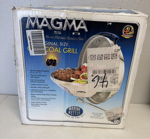New In Open Box Marine Boat Kettle Magma Charcoal Grill & Hinged Lid - A10-114