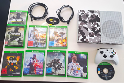 Xbox One S 500GB + Controller + 8 Spiele + Kabel   Sehr guter Zustand