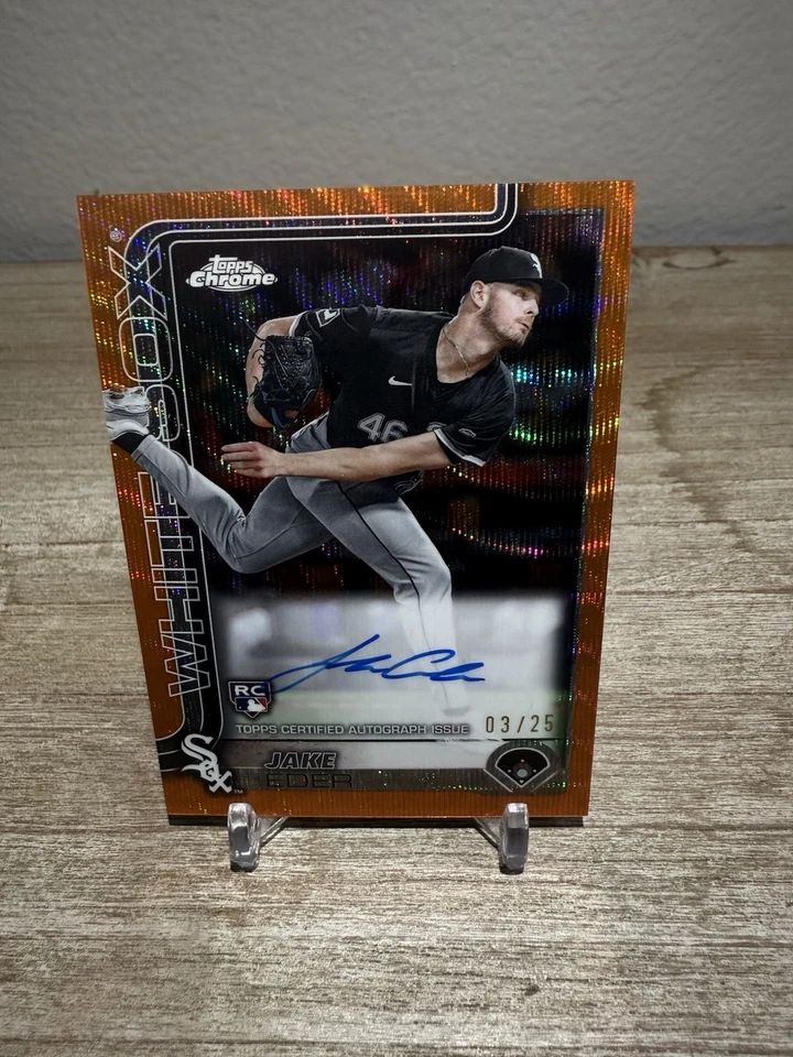 2025 Topps Chrome - Rookie Autographs Jake Eder #RA-JE Orange Refractor /25 RC - Image 3 of 4