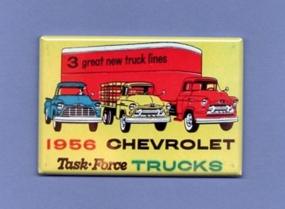 1956 CHEVROLET TRUCK *2X3 FRIDGE MAGNET* ANTIQUE PICK UP CHEVY NEW LINES MIDSIZE