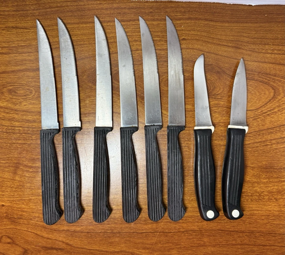 Juego de cuchillos para carne de hoja dentada Kershaw Japón mango de goma 8 en total Foto 4 de 4