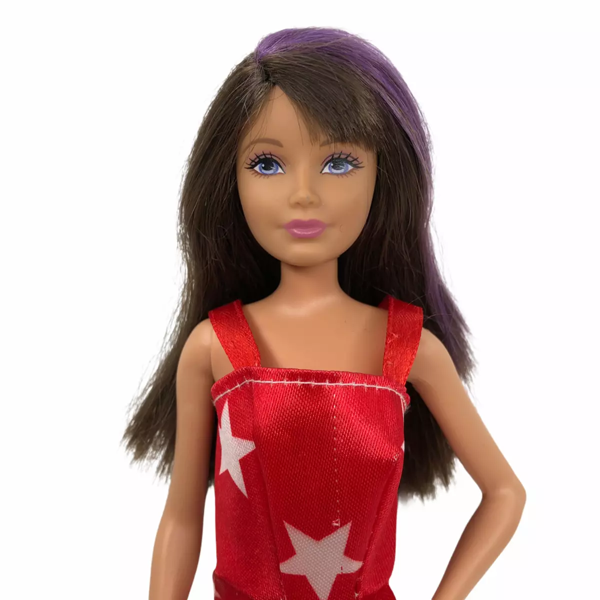 2010 Mattel Skipper Doll Barbie Sister Purple Streak Hair Jointed Bendable Legs