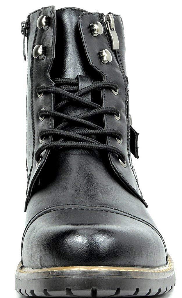 Men Motorcycle Combat Boots Military Boots Riding Ankle Leather Boots