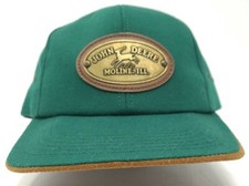 John Deere K Products USA Trucker Hat Green Suede Metal Logo Wool Blend
