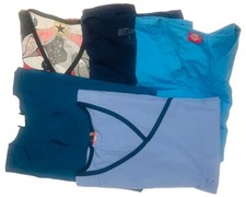 LOT OF 5 L LADIES ASSORTED UNIFORM SCRUB TOPS DICKIES CHEROKEE ETC MULTI COLOR
