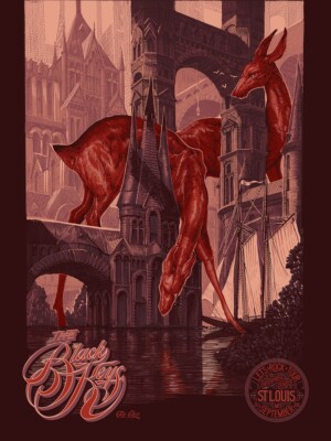 THE BLACK KEYS CONCERT POSTER LIMITED EDITION SCREEN PRINT BY CALVIN LATERI