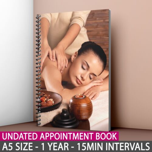 A5 libro de citas sin fecha diario salón de belleza terapeutas masaje 3 columnas - Imagen 1 de 7