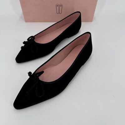 Pretty Ballerinas Black Suede Tyra Ballet Flats sz 42 US 12