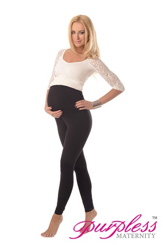 Stretchy Maternity Leggings Over Bump Full Length Size 8 10 12 14 16 18 1000/25 - Picture 3 of 17