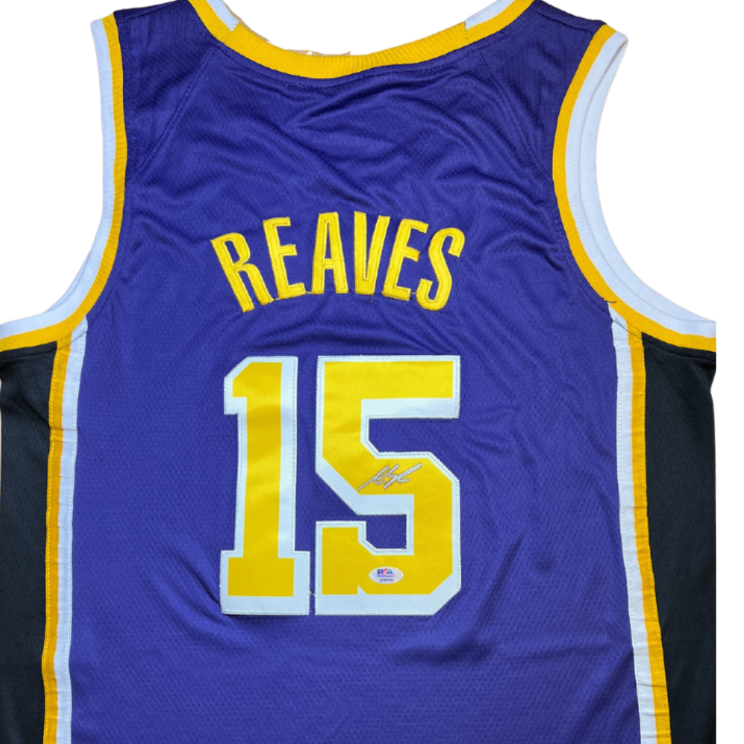 AUSTIN REAVES SIGNED CUSTOM PURPLE AWAY JERSEY SILVER/P SIG PSA