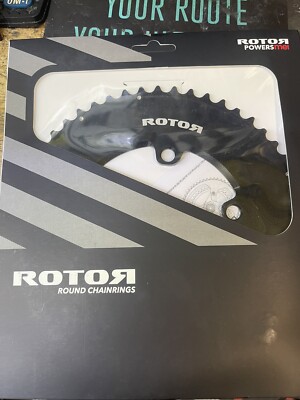 パーツ ROTOR AERO ROUND RING BCD110x4 53t Rotor Aero Round Ring 110x4 BCD chainring, Black | Bikeinn