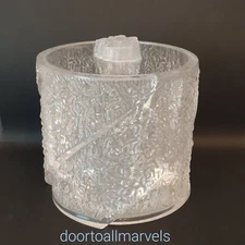 Vintage Clear Lucite Ice Bucket Textured Crystal MCM Scandinavian Flair