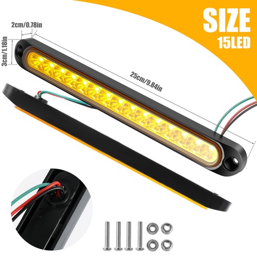 2Pcs LED Trailer Lights 15LED Trailer Tail Light Bar IP67 Waterproof