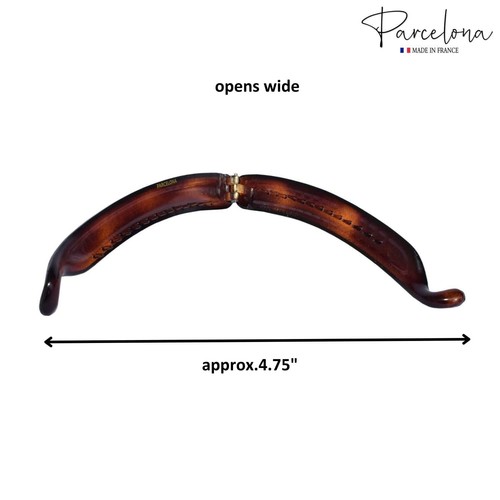 Parcelona French Small 3.75” Cellulose Set of 2 Banana Hair Clips for Women - Picture 4 of 30