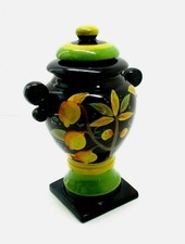 🟢 VASO SICILIANO IN CERAMICA DIPINTO A MANO - LIMONI  EPOCA 1970- M-730-