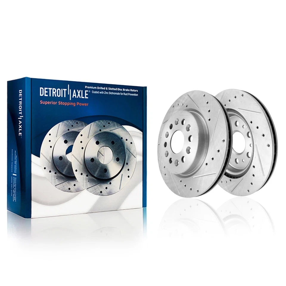 Rotores de freio dianteiros traseiros perfurados 4 peças para Buick Enclave Cadillac XT5 XT6 - Imagem 4 de 4