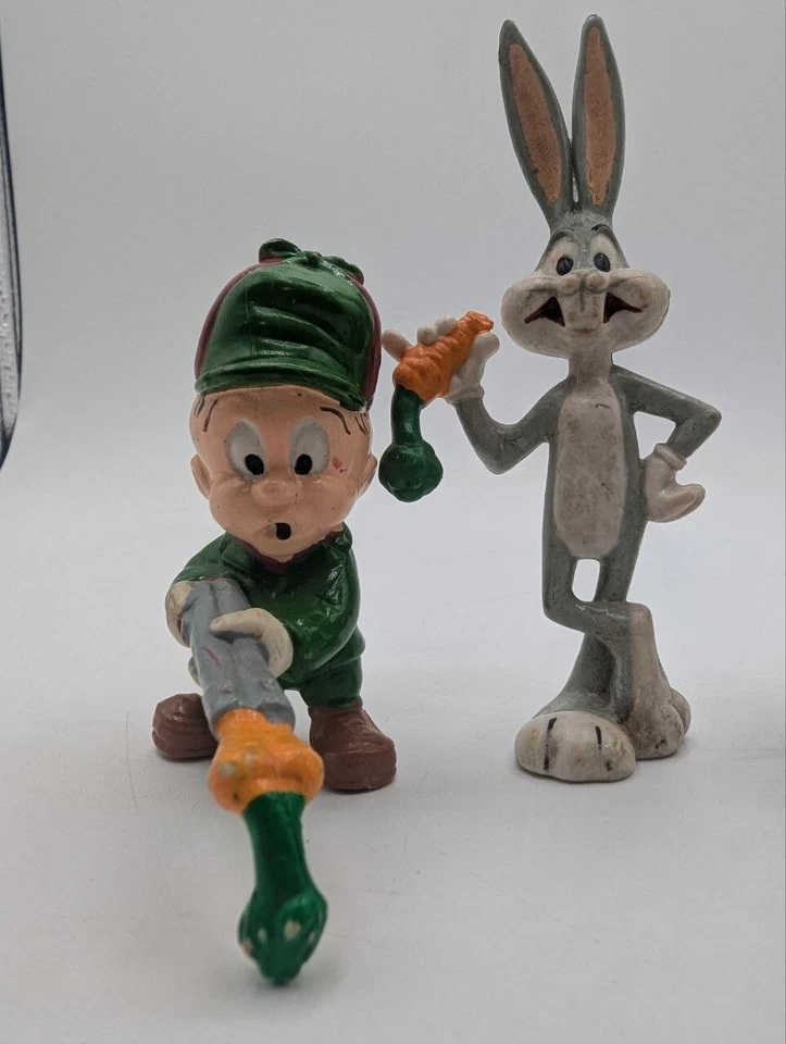 Vintage 80's 70's Looney Tunes Figures Lot 4 Elmer Coyote Bugs Bunny Buster LV18 - Image 2 of 4