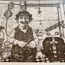 Charles Bragg Vtg Book Plate Print Medicine Dentist Office Tooth Dr Sardonic Art