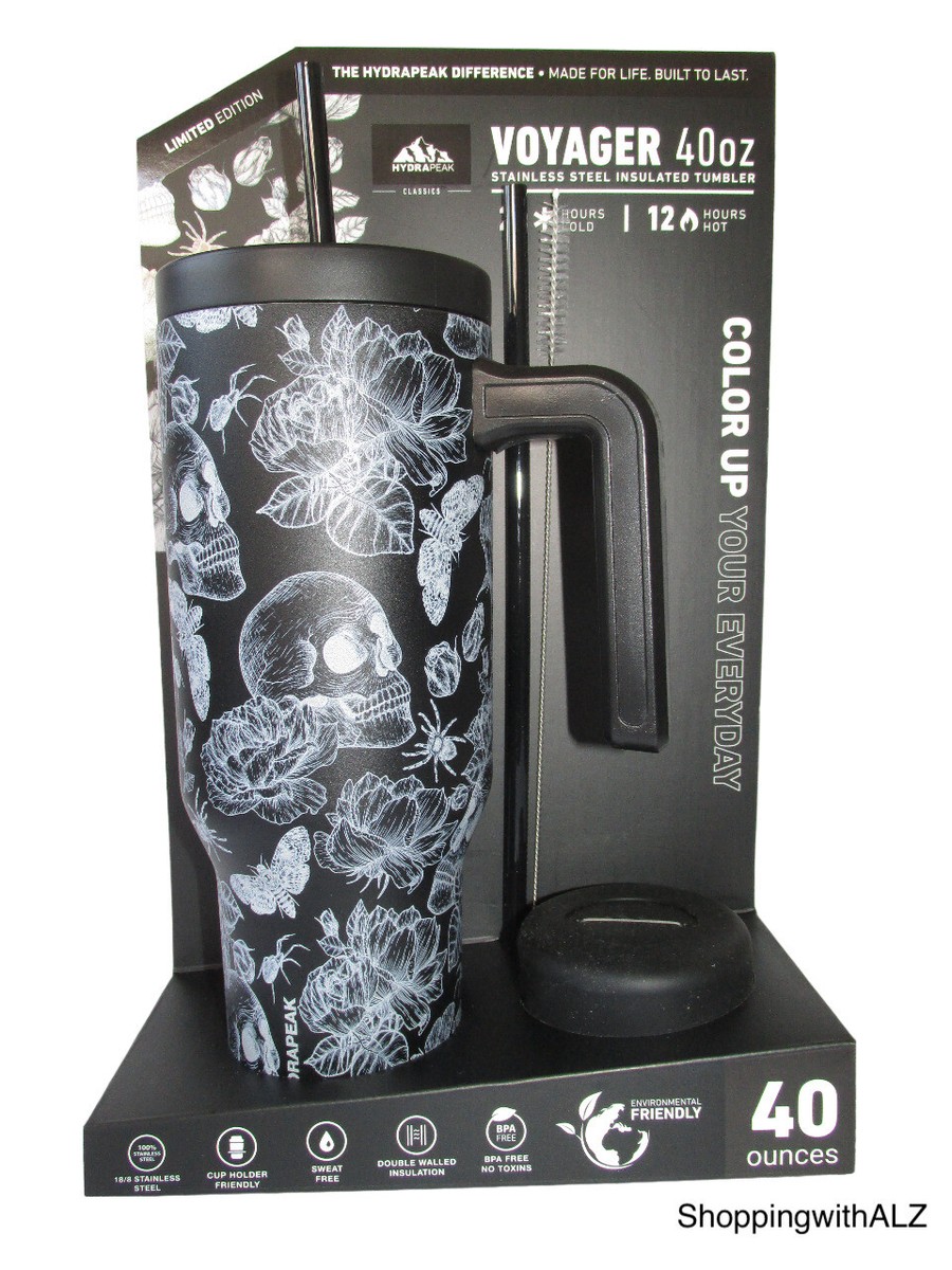 NEW Hydrapeak Artisan Collection Skull & Flowers Voyager 40