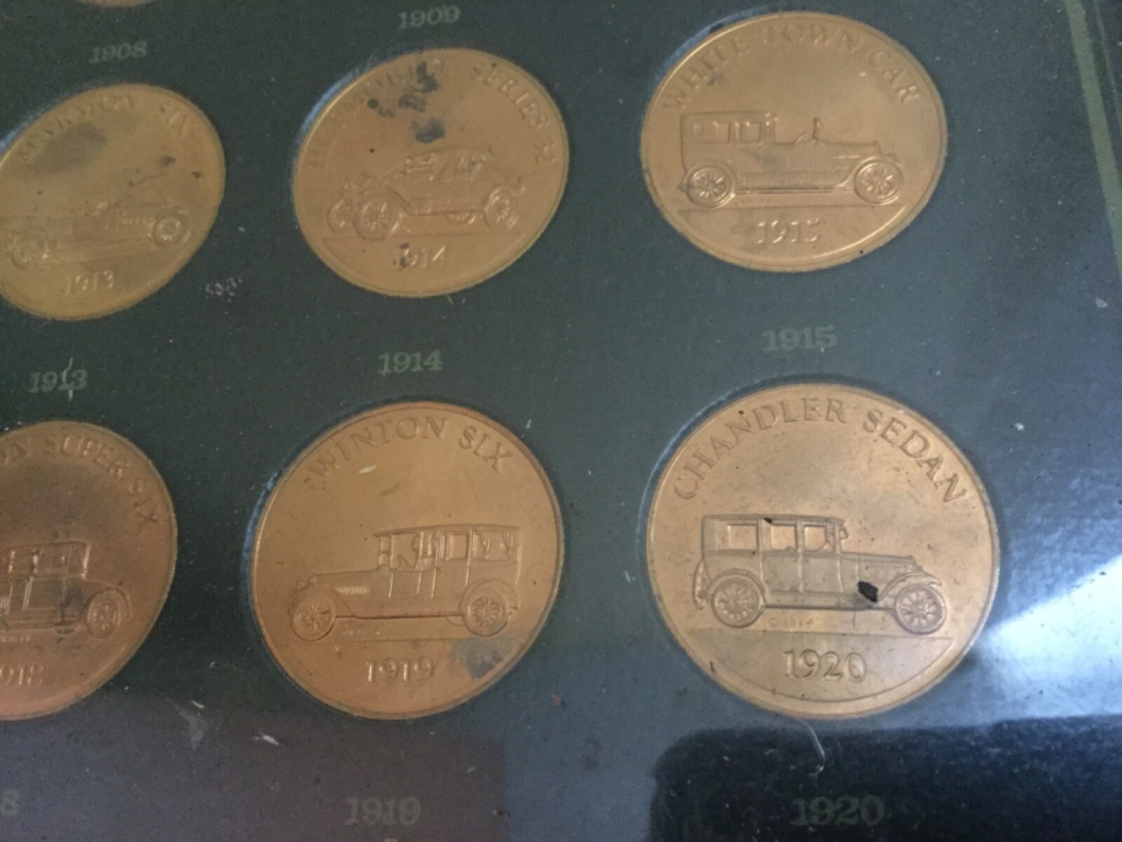 1960s The Franklin Mint Antique Series 2 Car Coin Collection Bronze