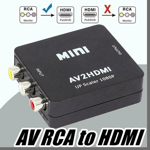 MINI RCA AV to HDMI Converter Adapter For Gamecube Nintendo Sega Genes NES SNES - Picture 7 of 12