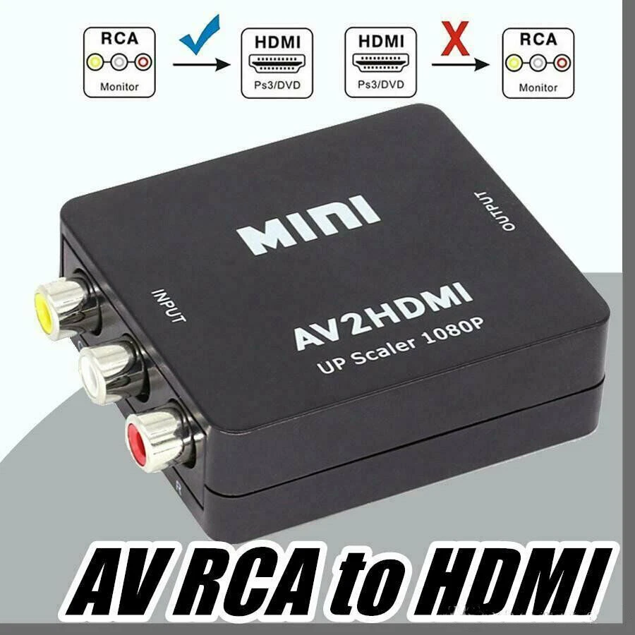 RCA AV to HDMI Converter Adapter For Gamecube Nintendo Sega Genes NES SNES N64 - Image 2 of 4
