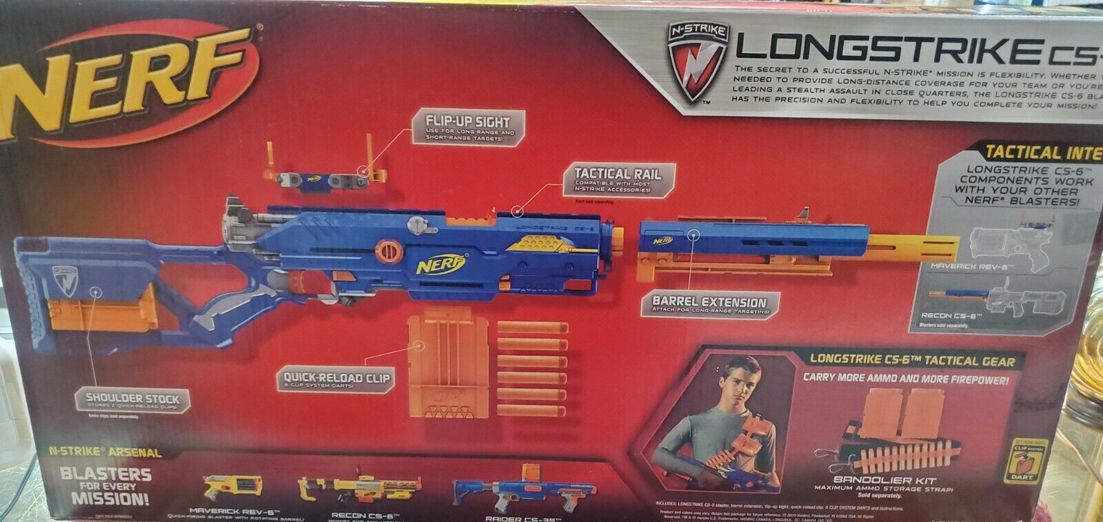  Nerf N-Strike Longstrike CS-6 Dart Blaster (Discontinued by  manufacturer) : Toys & Games