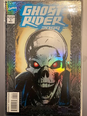Ghost Rider 2099 #1 Marvel Comics (May1994). Silver foil, burning chrome cover.