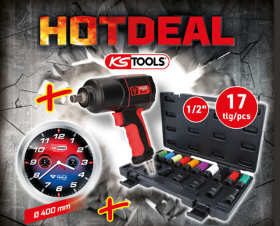 Ks Tools Spezial-Kraft-Stecknuss-Satz, 19-tlg. Druckluft-Schlagschrauber 1600Nm