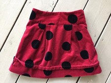 The Childrens Place Girls Holiday Christmas Red Black Dots Skirt Sz 6 Adjustable