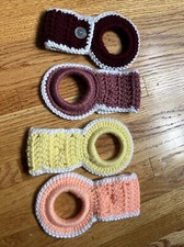 Lot Of 4 Hand Crocheted Dish  Hand Towel Ring Holder Hangs Over Most Handles