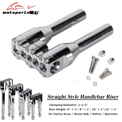 Chrome 1-1/2'' Handlebar Riser Mount Clamp For Harley Dyna Softail Street bob