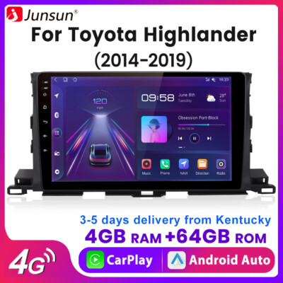 4+64G Android13 Carplay For Toyota Highlander 2014-2019 Car Stereo Radio GPS Nav