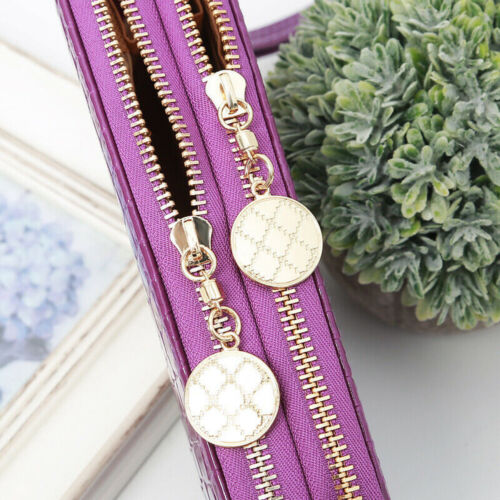Womens Big Capacity Wallet Long Cluth Double Zipper Credit Card Holder Organizer - Picture 9 of 18