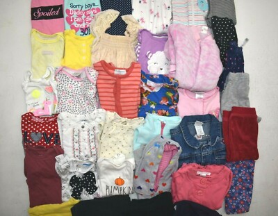 Wholesale Bulk Lot Of 35 Girls 3-6 Month Mixed Season Tops