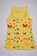 Girls Tank Top BRIGHT YELLOW RACERBACK Ribbed...