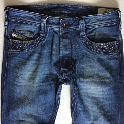 Mens Diesel Timmen Regular straight Slim fit Faded Blue jeans W30 L28  (832j) | eBay