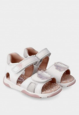 Garvalin Girls Open Toe Leather Sandals White Arch Ankle Support 7-7,5 8 US 23 E