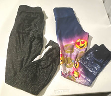 Justice Girls Sweatpants (Size 12) & multicolor leggings (Size 10)