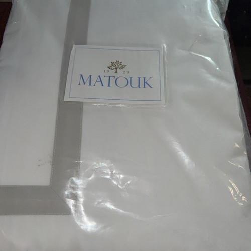 Matouk King Bettbezug Lowell Weiß Silber Ägyptische Baumwolle Perkal 600 tc Neu